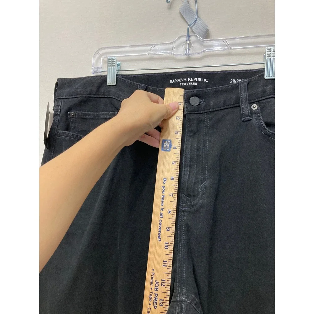 NWT Banana Republic Mens Traveler Jeans 38x32 Straight Fit Black Stretch